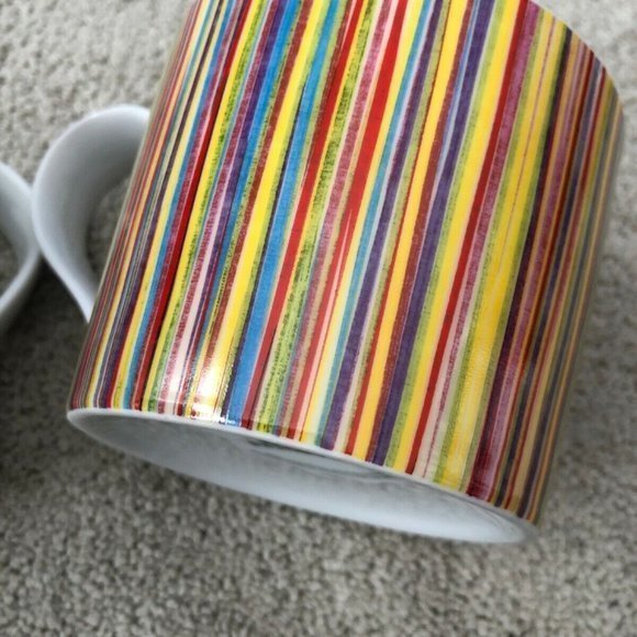 Starbucks 2008 Multi Colored Rainbow Stripe Coffee Mug Set‎ (2) - Picture 5 of 12